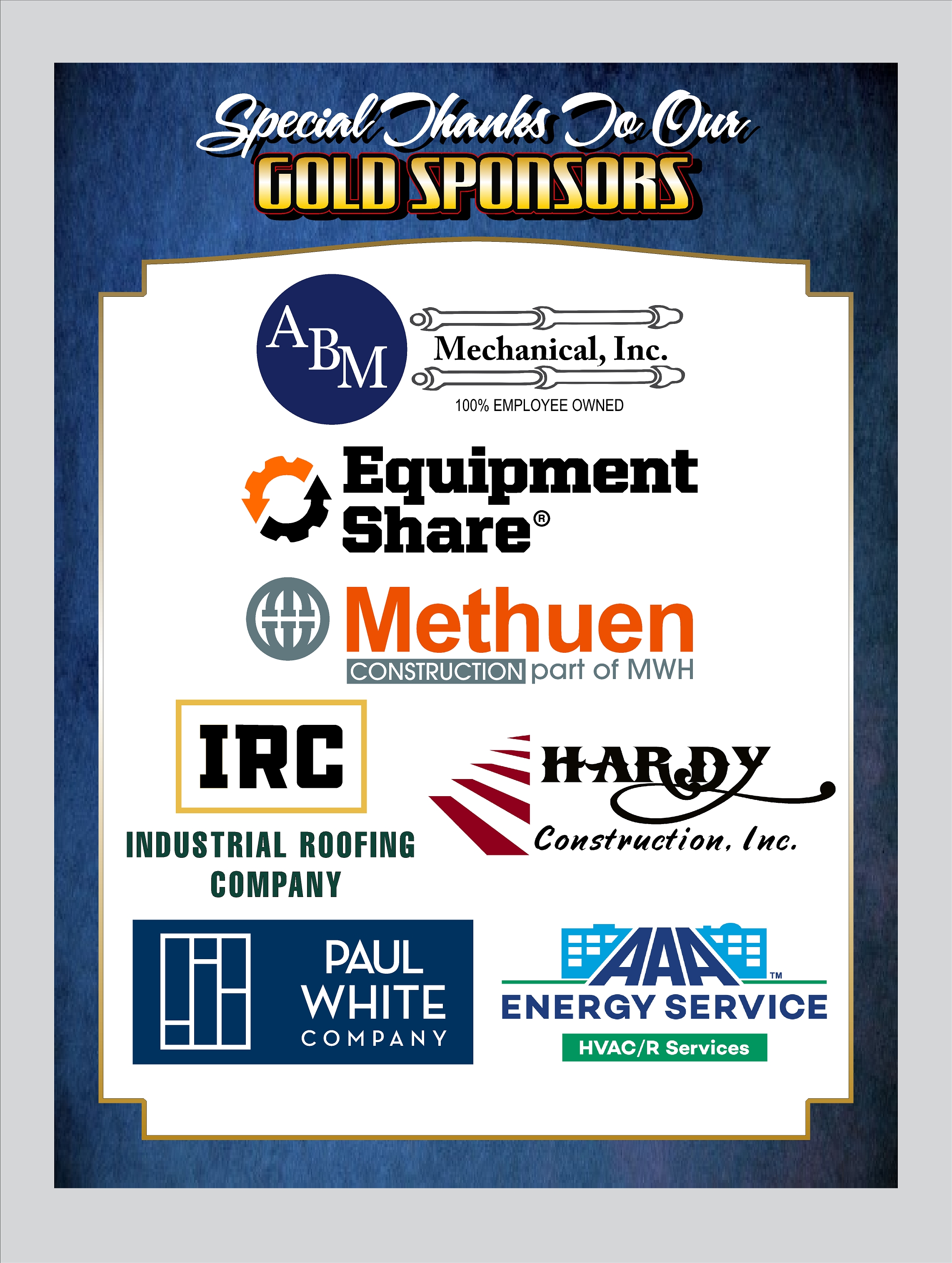 Approved 2026 Gold Sponsor sign 
